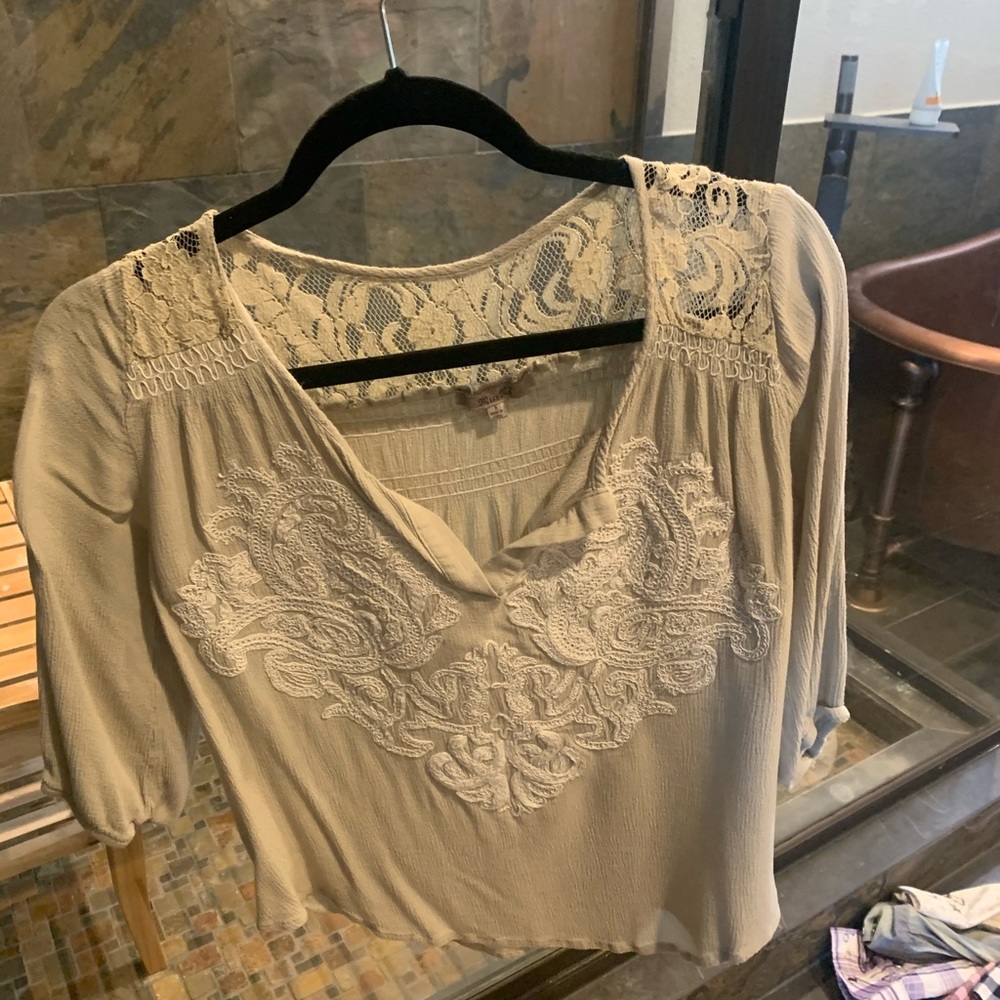 MissMe Western 3/4 Sleeve Top